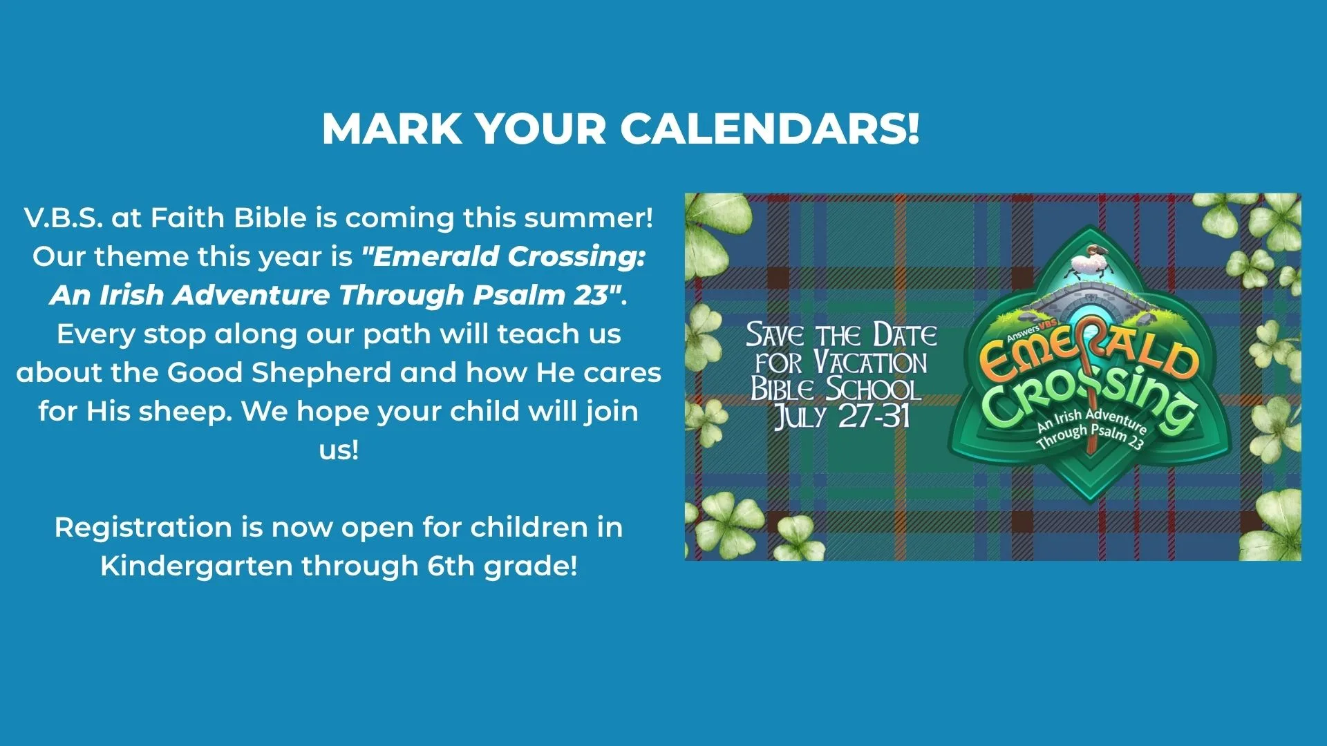 Emerald Crossing VBS – Joliet, IL