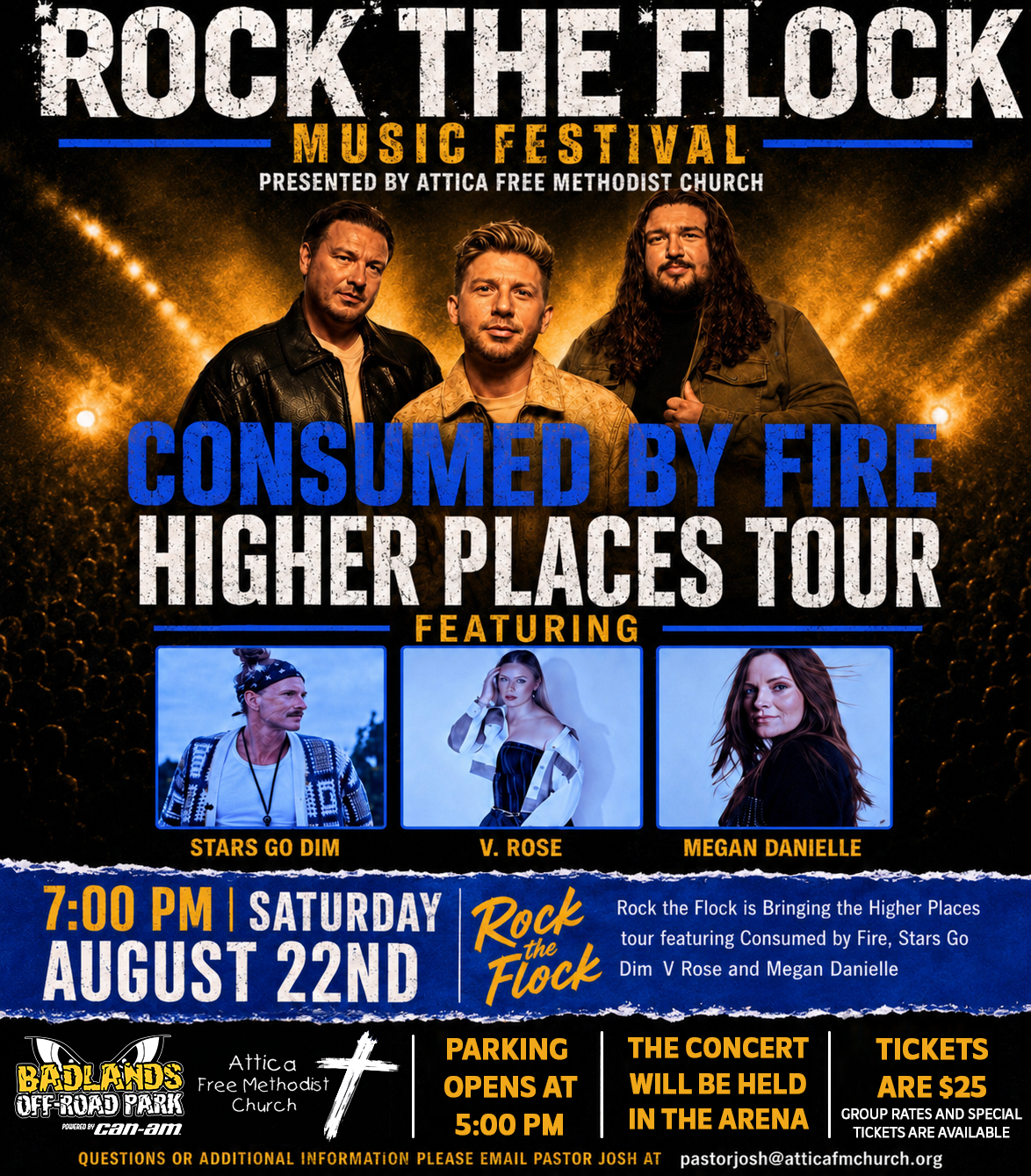 Rock The Flock Music Festival/ Consumed By Fire Higher Places Tour – Attica, IN
