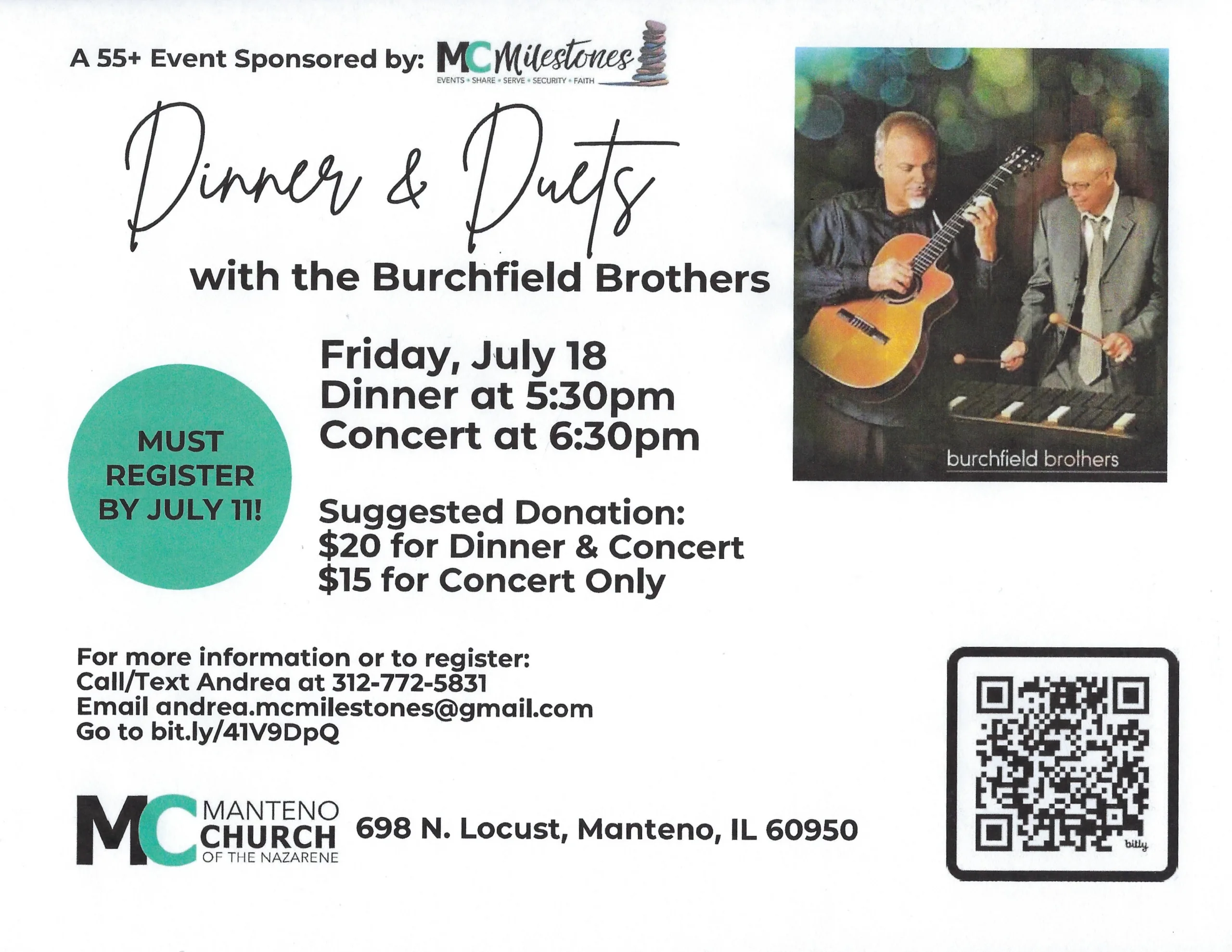 Dinner & Duets with the Burchfield Brothers – Manteno, IL