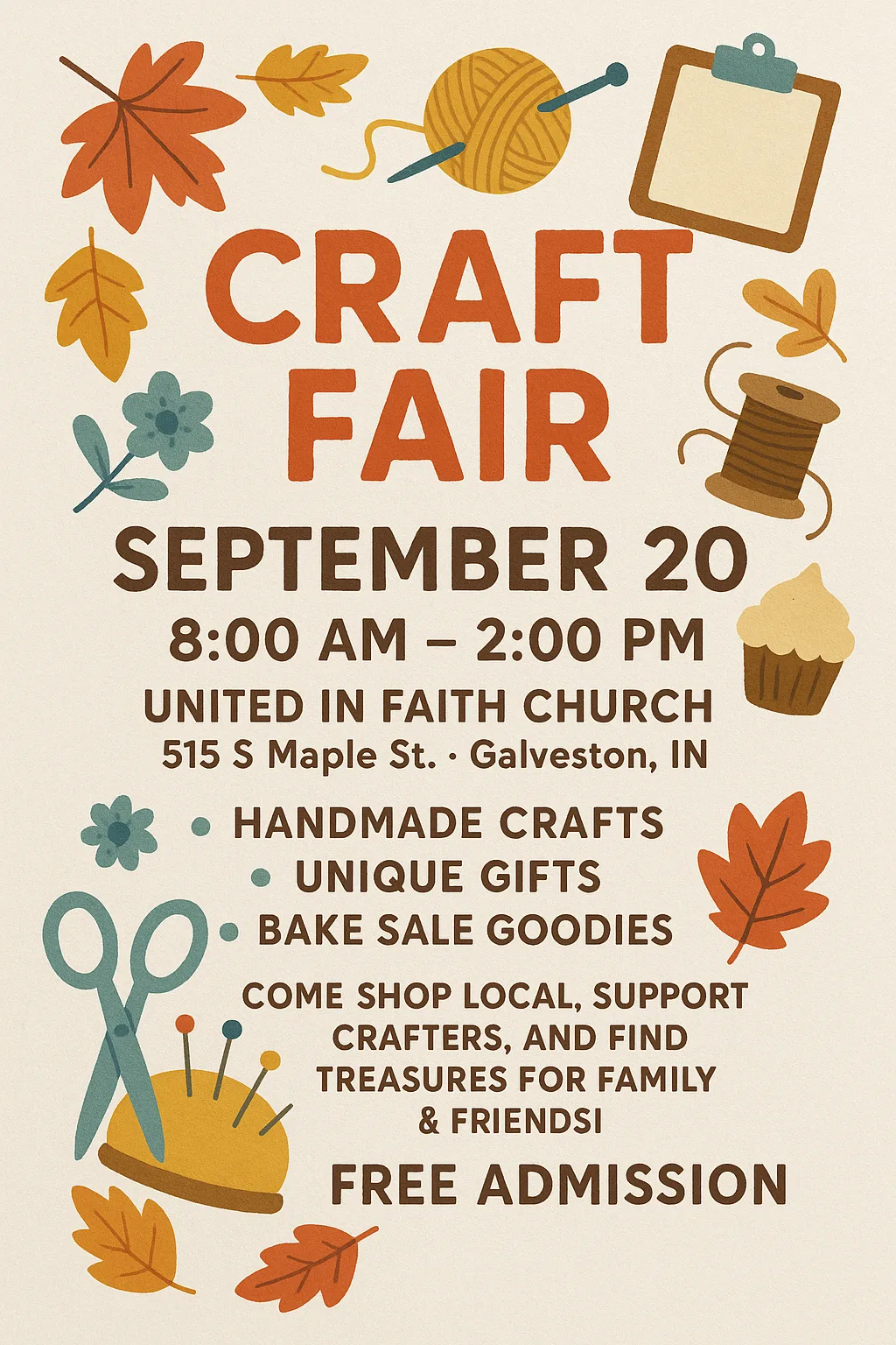 United in Faith Church Craft Fair – Galveston, IN