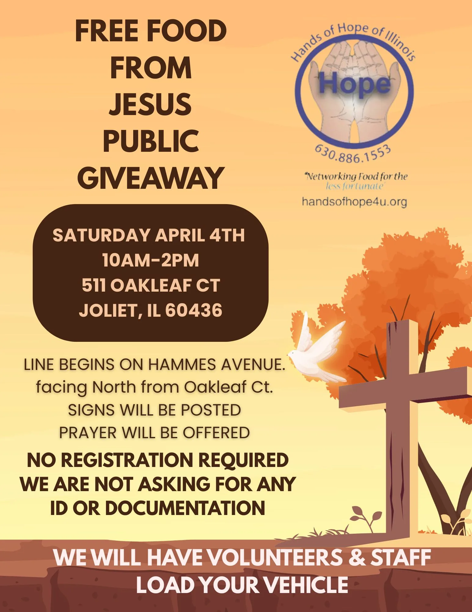 Free Food From Jesus Easter Public Giveaway – Joliet, IL