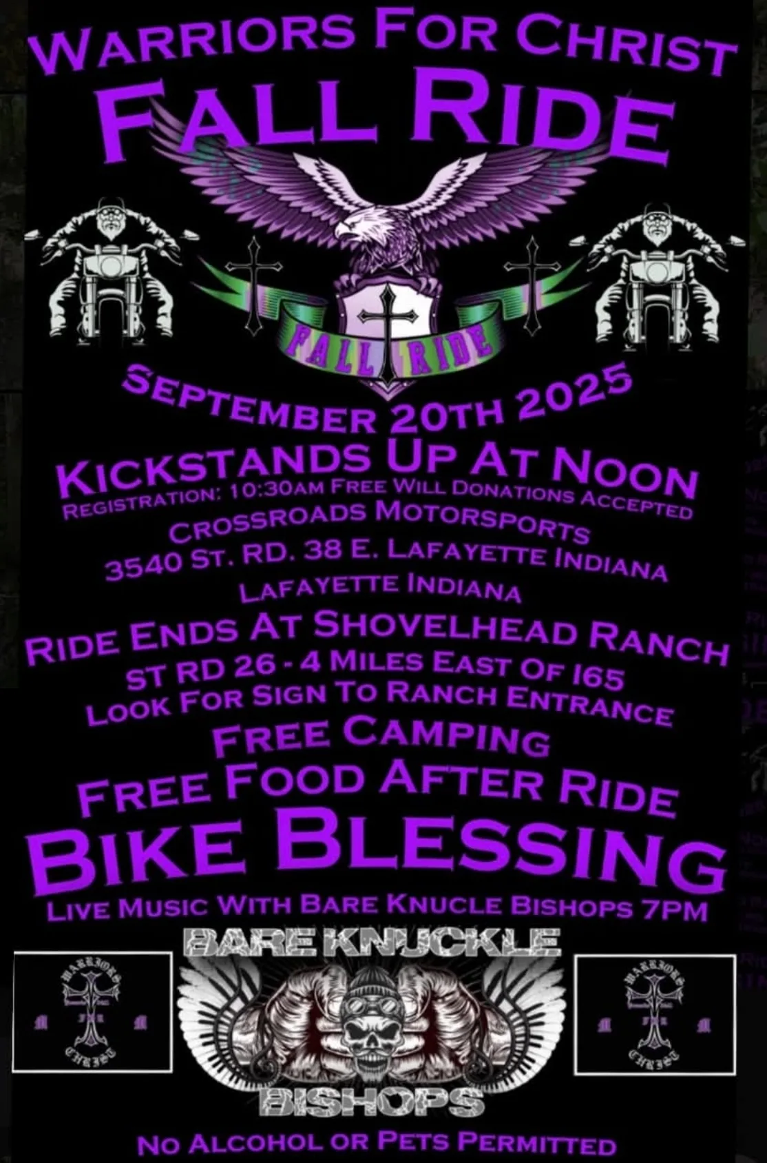 Warriors for Christ Fall Ride – Lafayette, IN