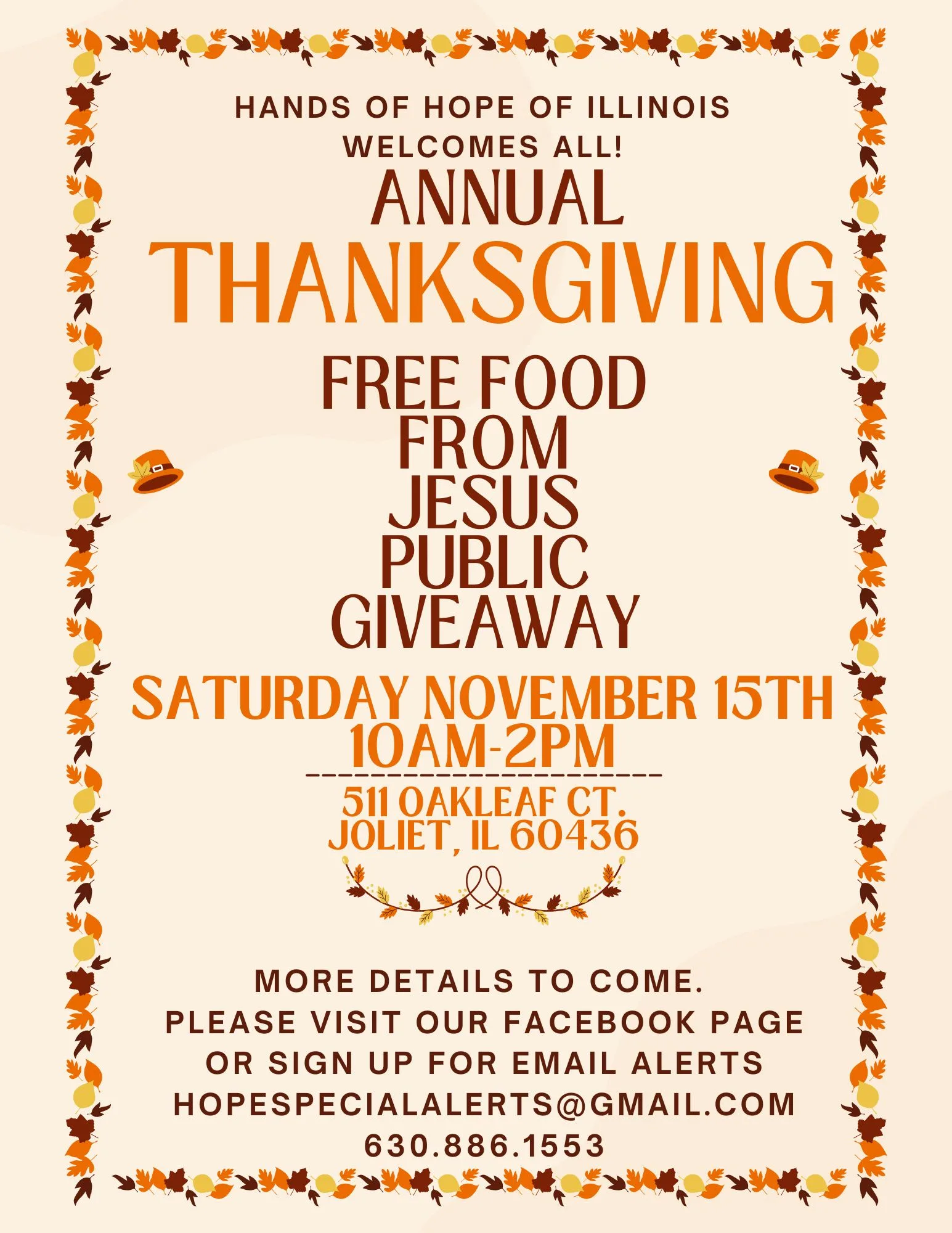 Free Food from Jesus Public Giveaway – Joliet, IL